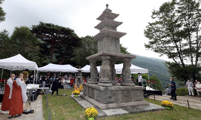 [Korea in photos] Restored Nat'l Treasure pagoda at Hwaeomsa Temple